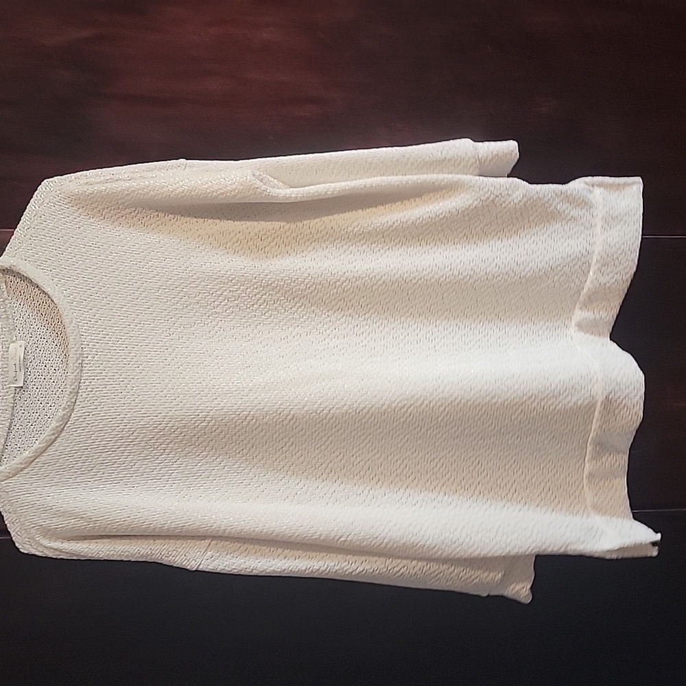 Perfect peach size XL white shiny detail stitching sweater